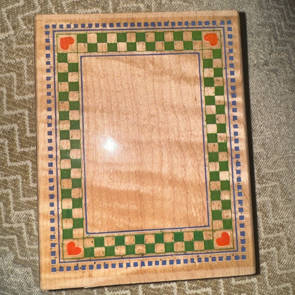 Stampendous Rubber Stamp, Checkered framed Rubber Stamp- NEW